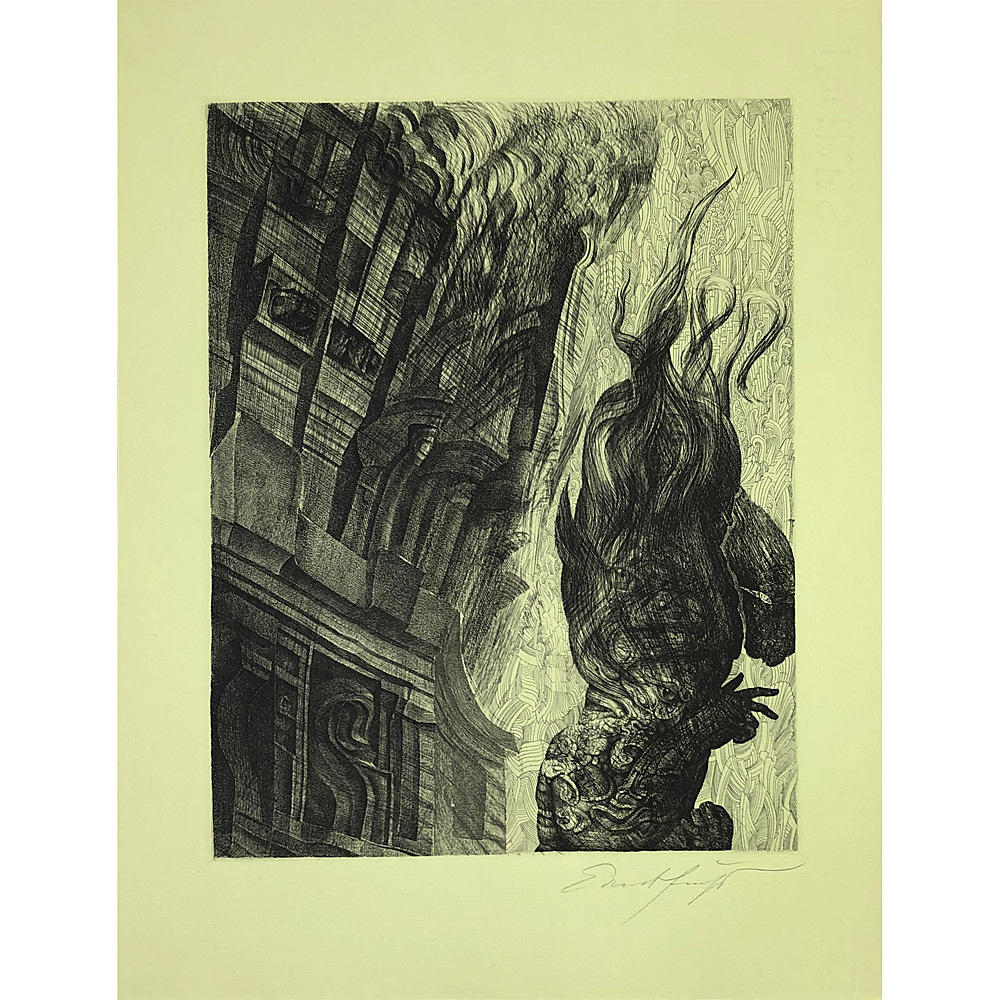 Ernst Fuchs – Samson vor dem Hause Dagons (Selbstoffenbarung)